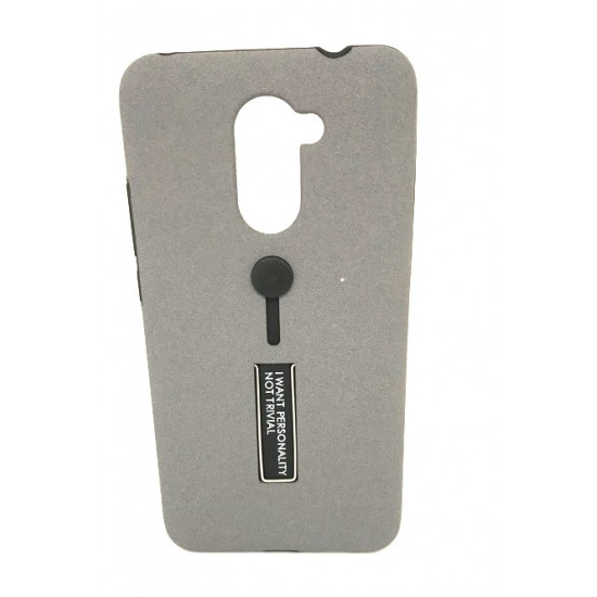 Capa Kickstand Matte Con Alza De Dedo Huawei Y7 2017 Gris